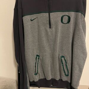 Nike Men's Gray and Dark Gray Zip-Up Sweater